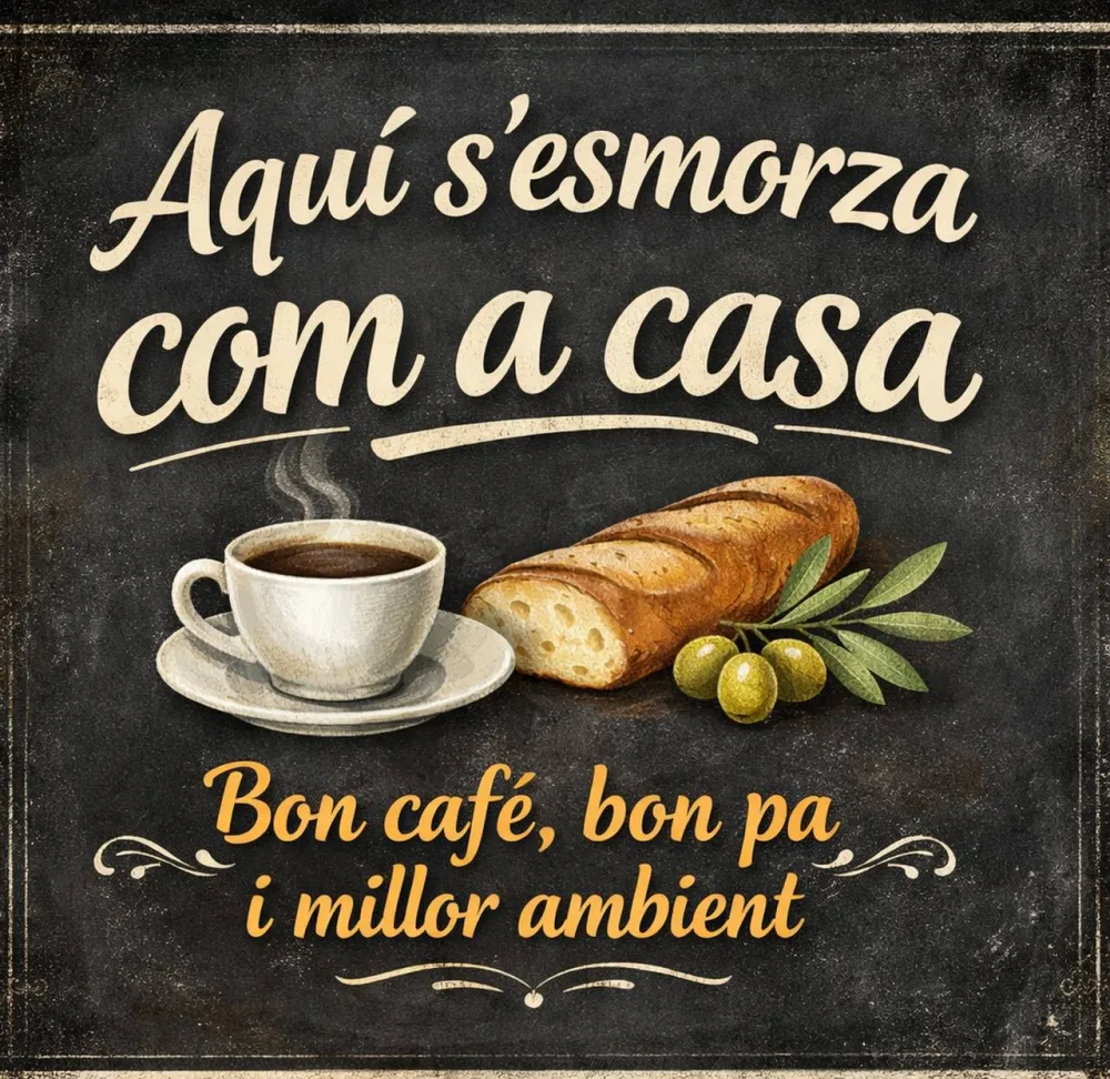 Cartell Aquí s'esmorza com a casa